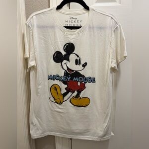 Disney White Tee with Mickey Mouse Graphic
